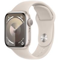 Apple Watch Series 9, 45 мм, корпус из алюминия цвета сияющая звезда, спортивный ремешок цвета сияющая звезда, размер ML